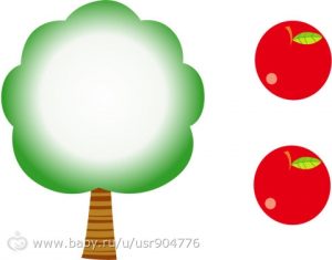 Яблоня с яблоками рисунок для детей 027