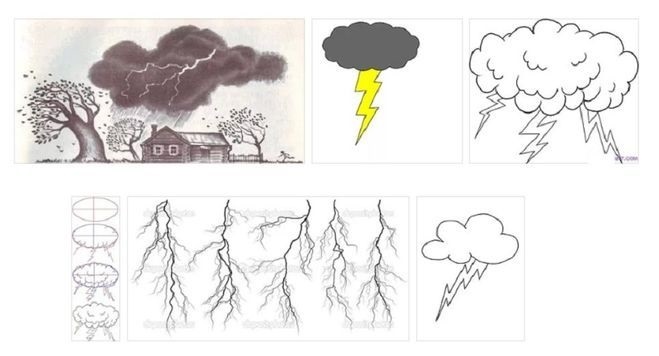 Как рисовать гроза