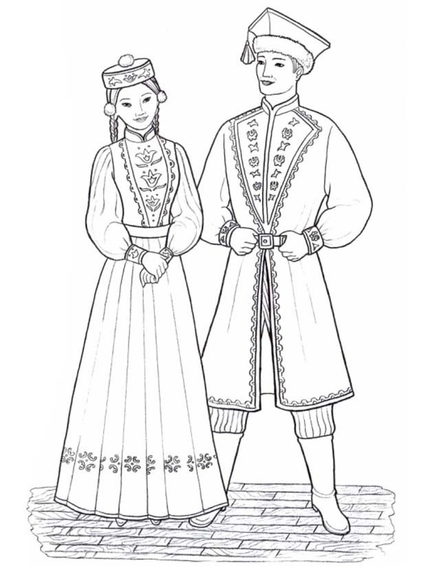Как нарисовать русский костюм
