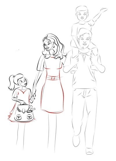 Как рисовать маму и папу и дочку   красивые фото001
