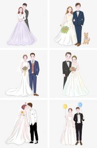 Рисованные картинки жениха и невесты   красивые020