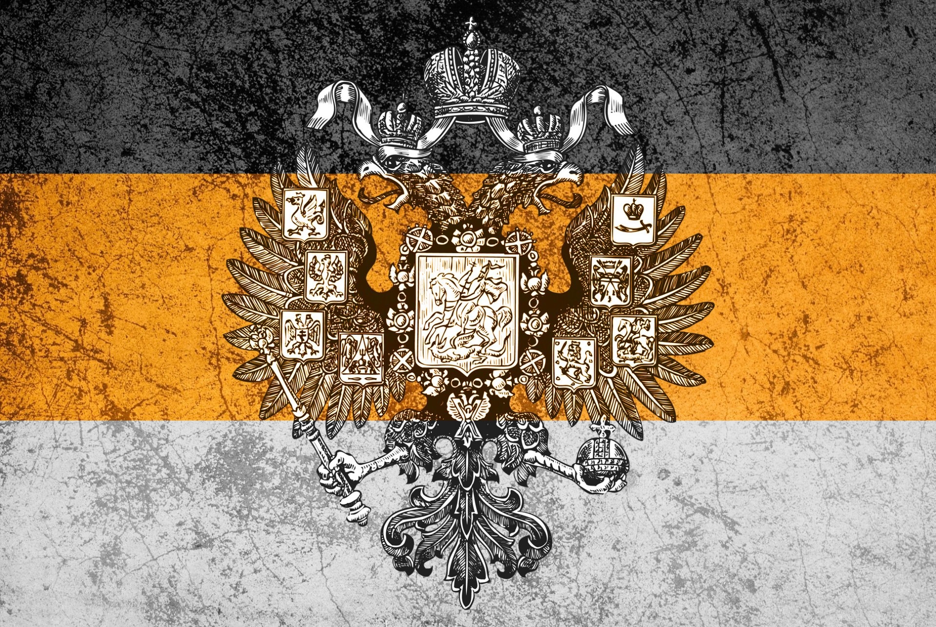 Флаг с гербом России обои006
