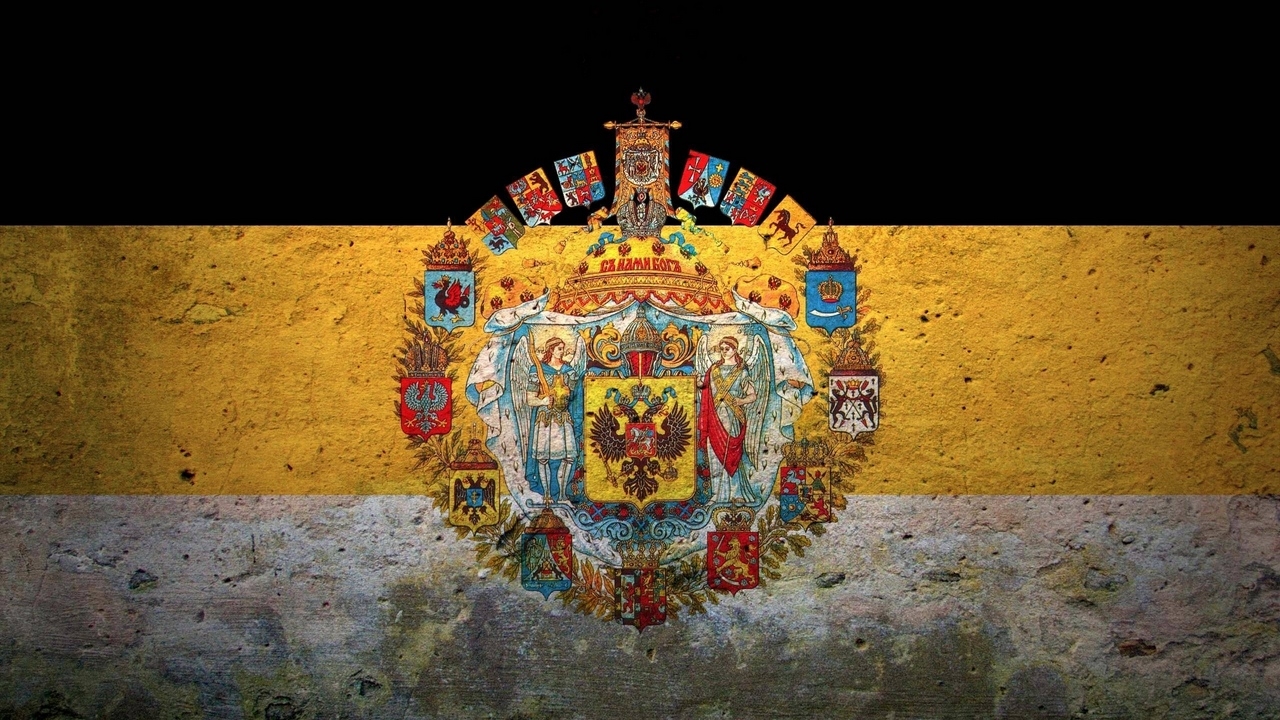 Флаг с гербом России обои007