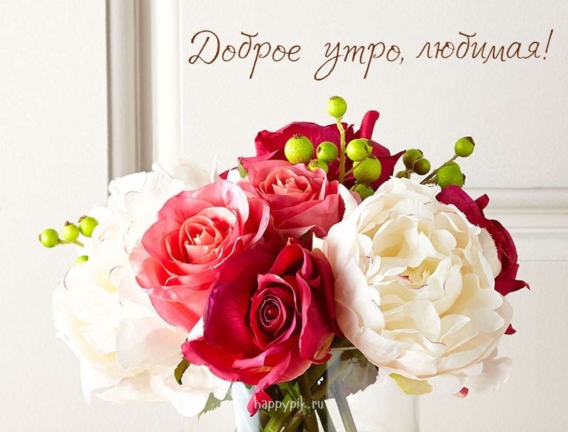 Доброе утро любимая открытки красивые цветы005