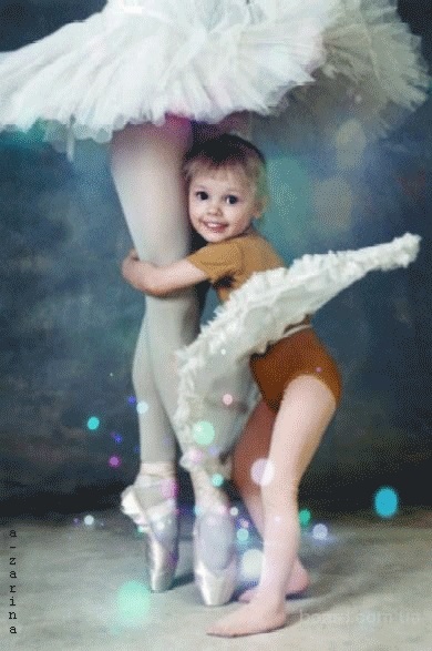 Открытка «С днём Рождения» Маленькая балерина, глиттер 12 х 18 см