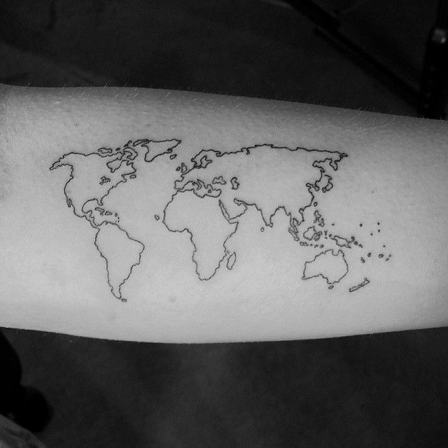 Татуировка карта мира   фото (10)