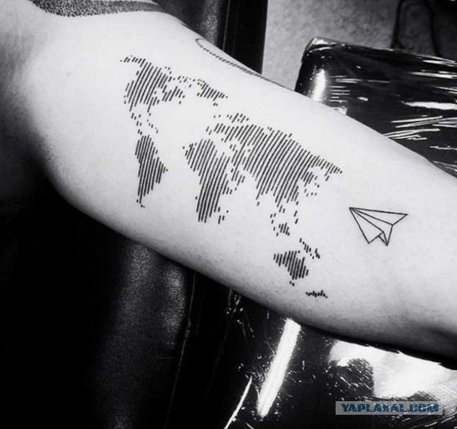 Татуировка карта мира   фото (7)