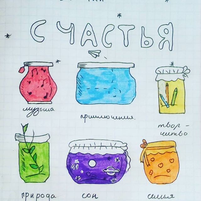 Нарисовать баночки счастья