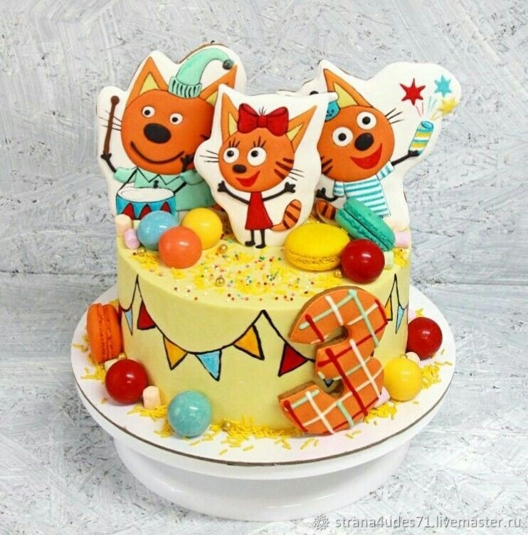 Пряники три кота на торт фото