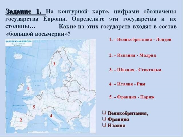 Укажите количество сопредельных стран у каждого европейского государства контурная карта