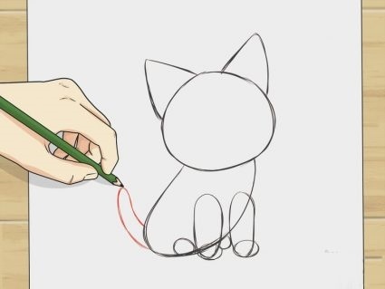 Аниме рисунки кошки для детей 002