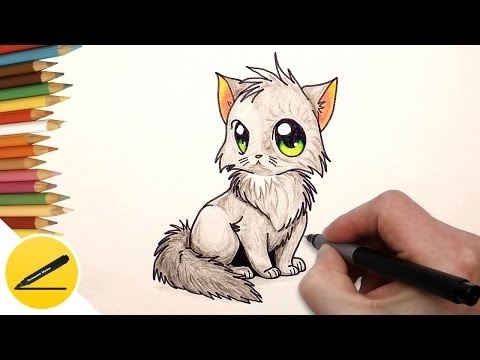Аниме рисунки кошки для детей 010