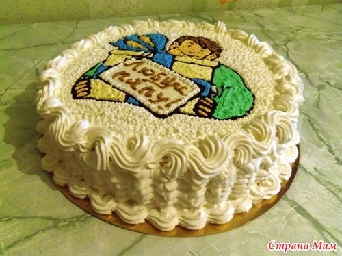 Кремовый торт папе на день рождения 014