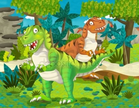 Прикольные динозавры рисунок для детей 014