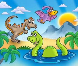 Прикольные динозавры рисунок для детей 015