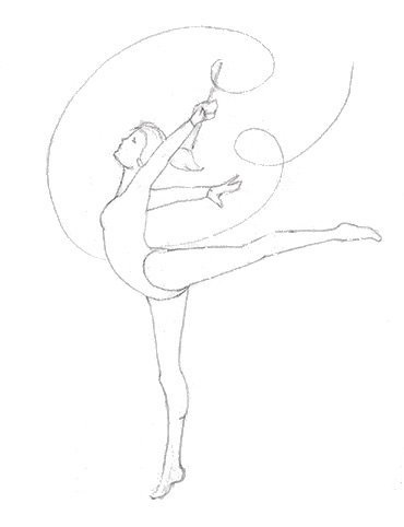 Рисунки карандашом гимнасток для детей 003