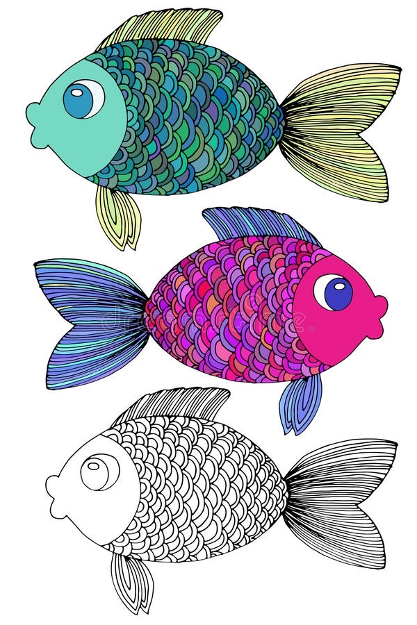 Рыбы нарисованные 001