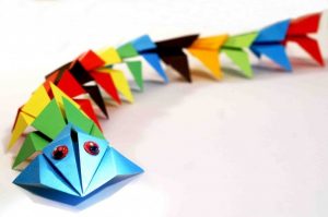 Собачка из модулей оригами – скачать схему 013