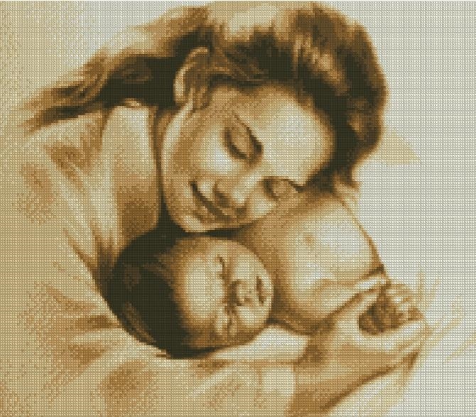 Схемы вышивка крестом мать и дитя 006