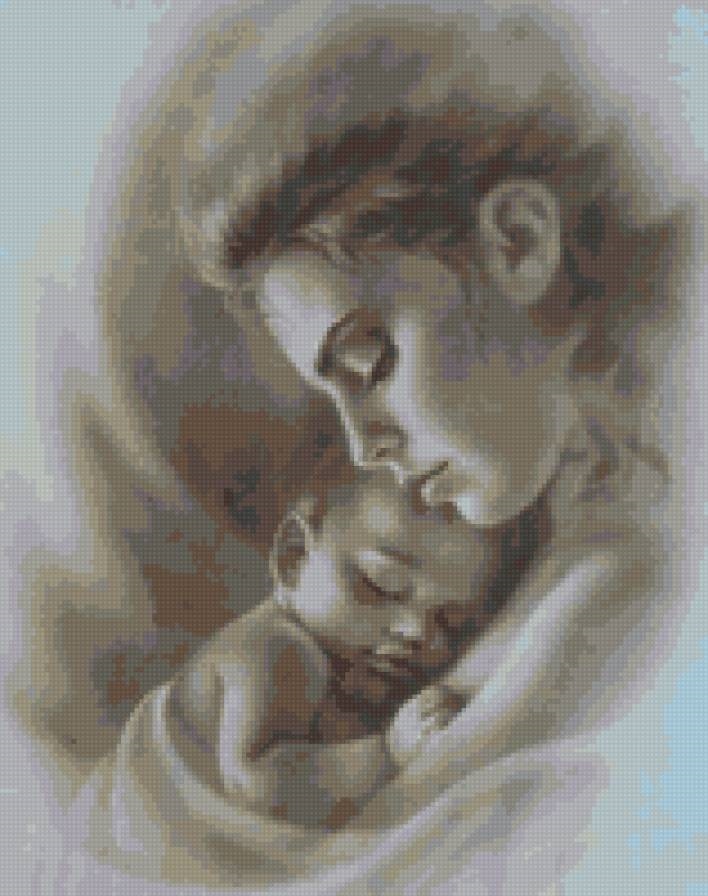 Схемы вышивка крестом мать и дитя 012