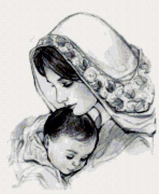 Схемы вышивка крестом мать и дитя 020
