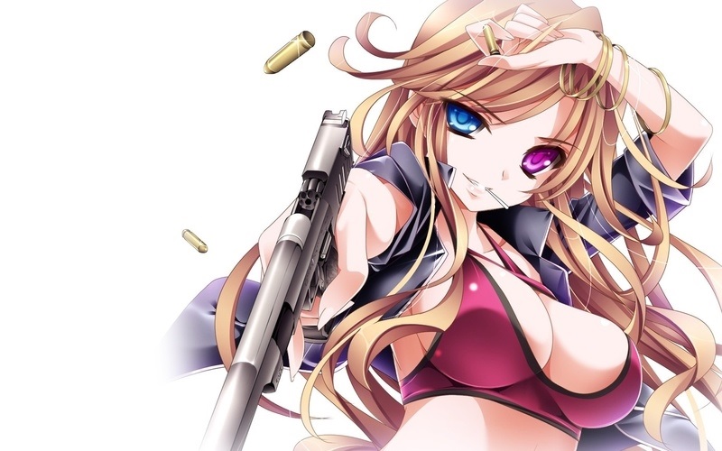 девушка аниме с пистолетом 019