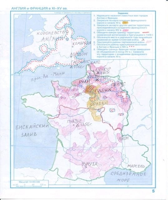 карта франции контурная 012