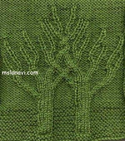 Вязаное спицами дерево 003