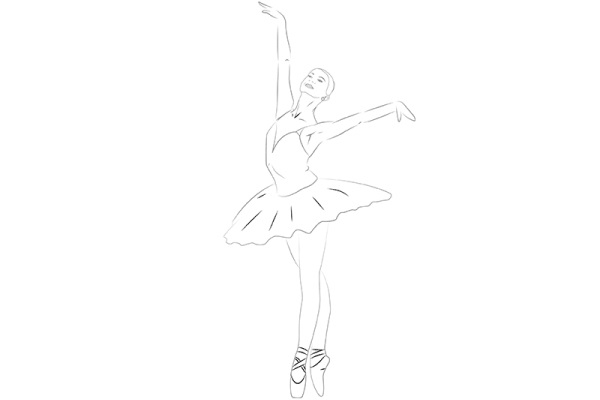 Картинки нарисованная карандашом балерина 003