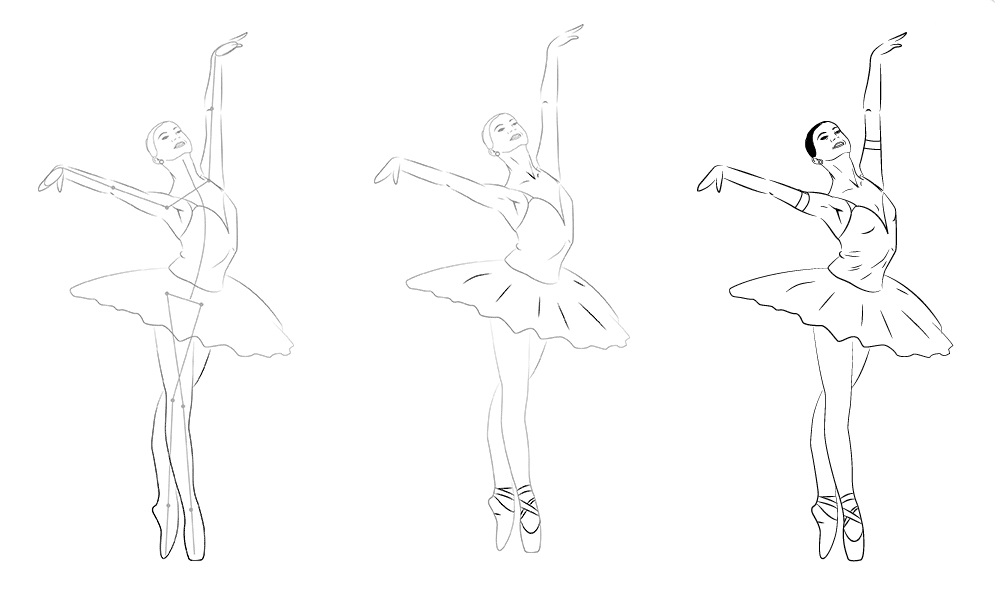 Картинки нарисованная карандашом балерина 018