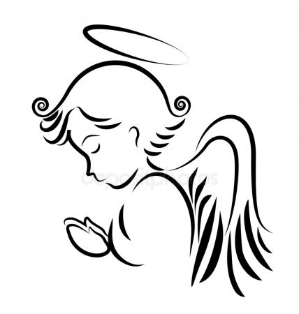 Рисунки ангела с крыльями 003