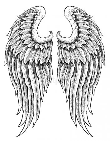 Рисунки ангела с крыльями 009