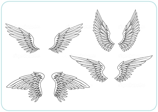 Рисунки ангела с крыльями 011