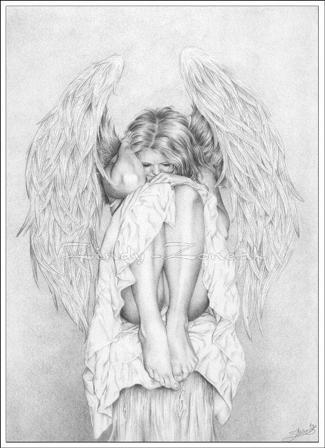 Рисунки ангела с крыльями 019