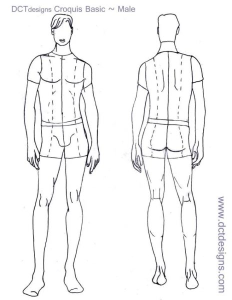 Шаблоны фигуры человека для эскизов одежды