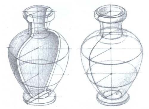 Шаблон вазы для рисования 017