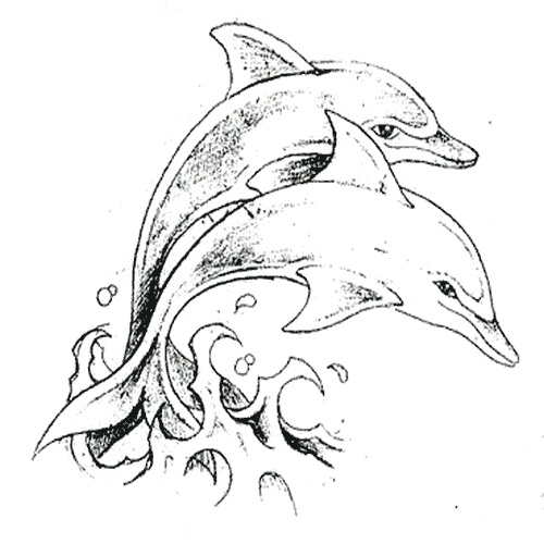 Шаблон дельфин для вырезания 016