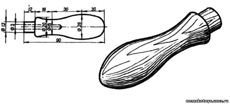 Чертеж деревянной ручки
