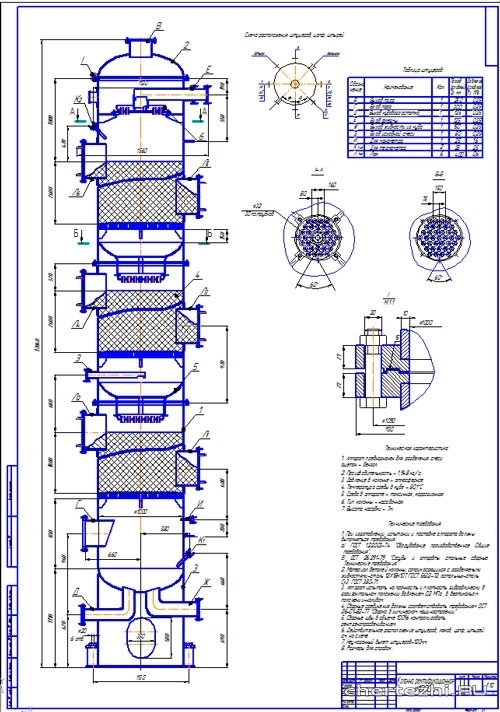 Ректификационная колонна эскиз