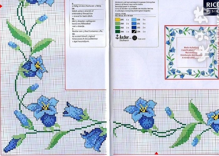Колокольчики цветы схема вышивки