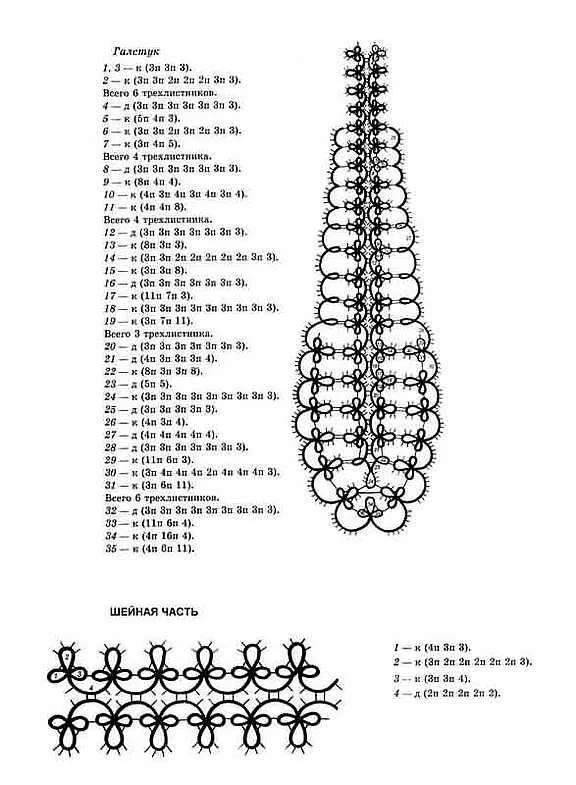 Галстук крючком схема