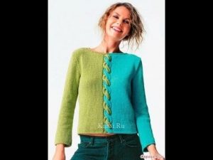 Пуловер спицами в английском стиле 017