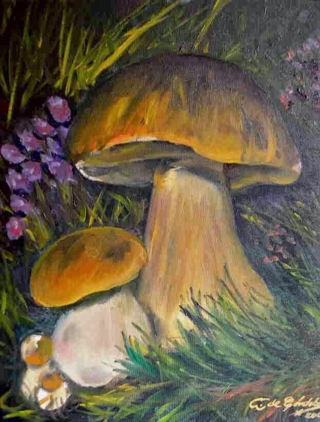 Рисунок полянка грибов 010