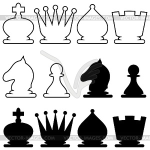 Силуэт шахматных фигур картинки007
