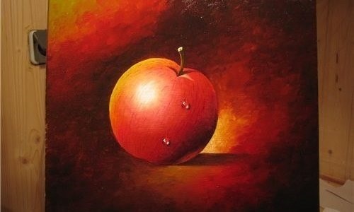 Яблоко картина маслом 001