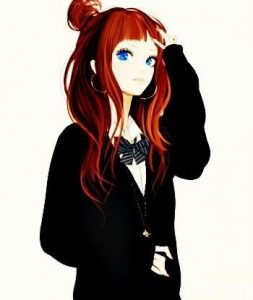 аниме картинки девушка с красными волосами 017