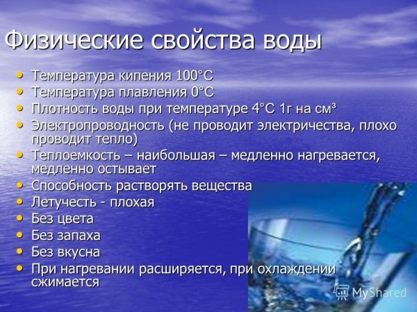 Картинка свойства воды