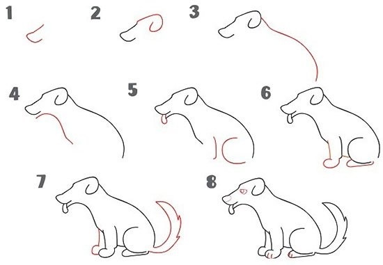 картинки собаки для рисования 016
