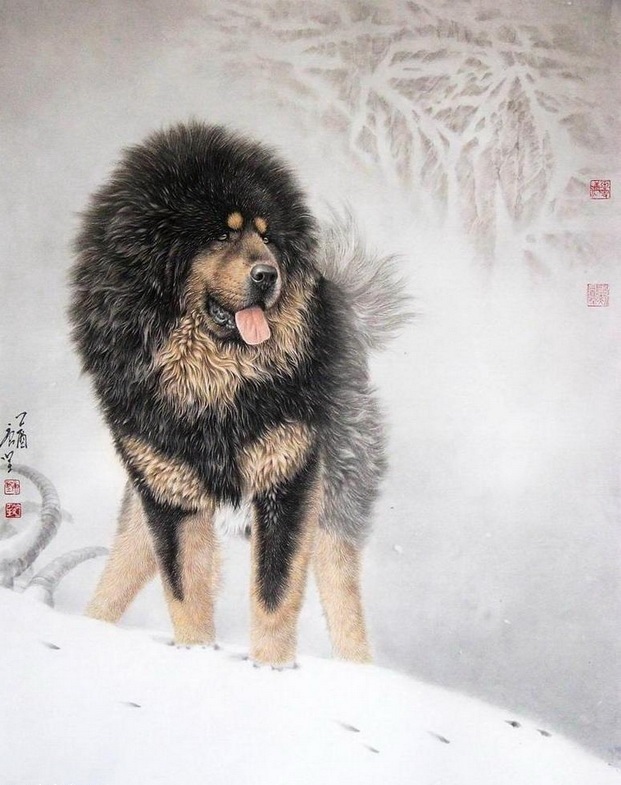 китайская живопись собака 009