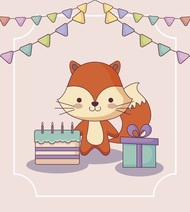 открытка лисы с днем рождения 010